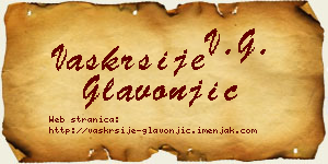 Vaskrsije Glavonjić vizit kartica